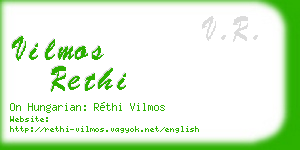 vilmos rethi business card